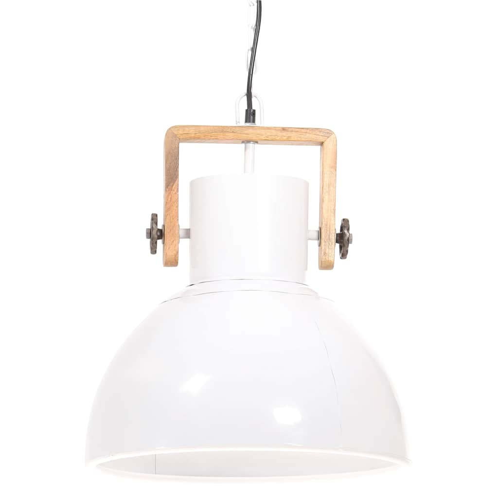 vidaXL Industrialna lampa wisząca, 25 W, biała, okrągła, 40 cm, E27