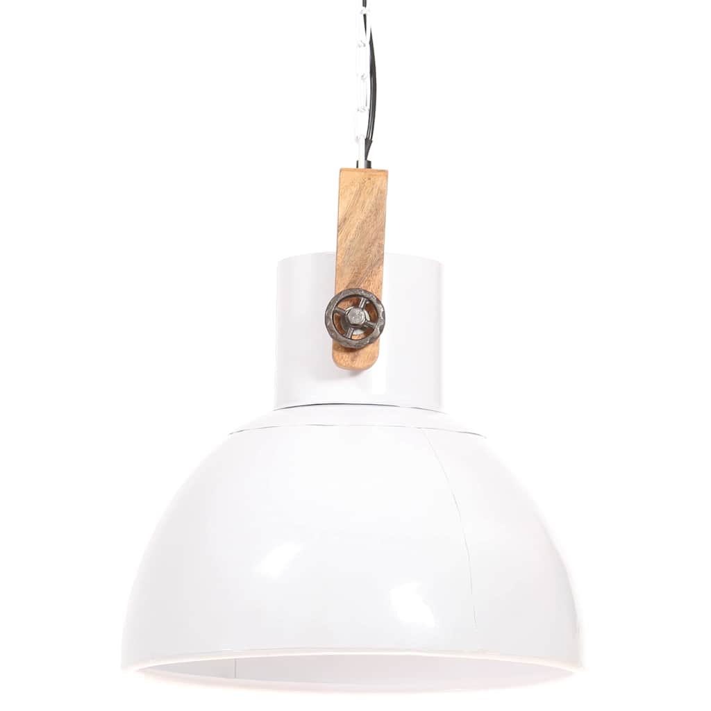 vidaXL Industrialna lampa wisząca, 25 W, biała, okrągła, 40 cm, E27