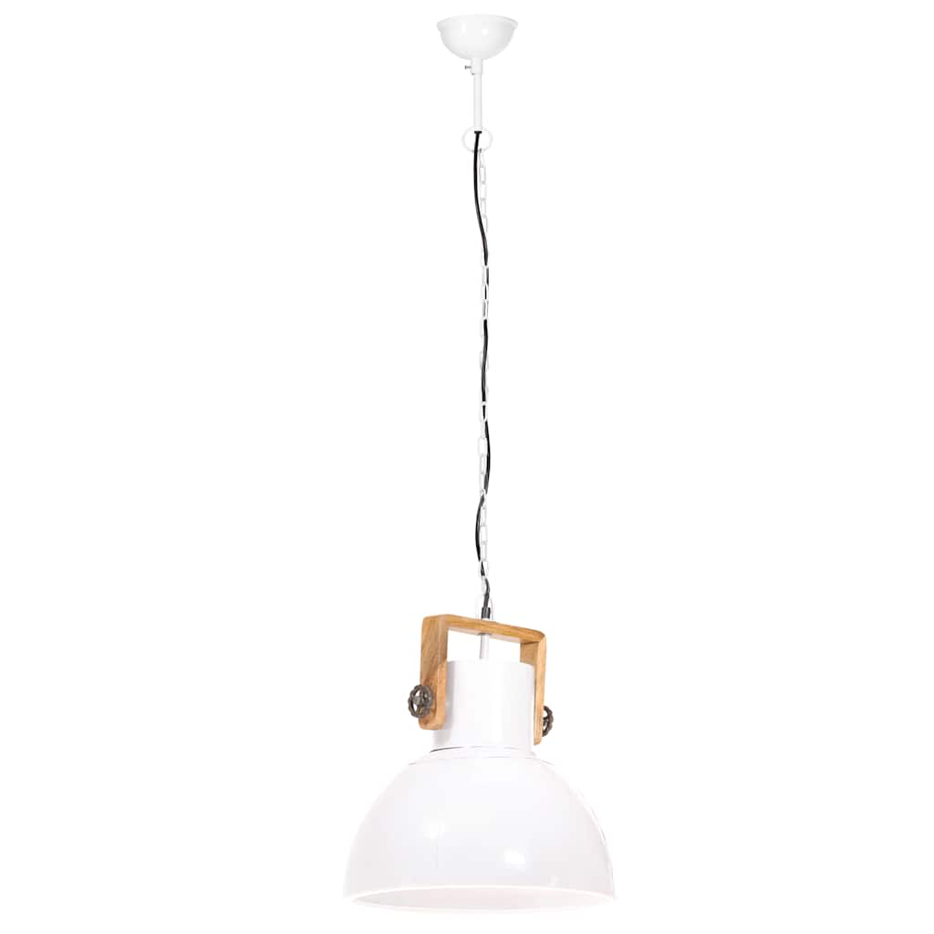 vidaXL Industrialna lampa wisząca, 25 W, biała, okrągła, 40 cm, E27