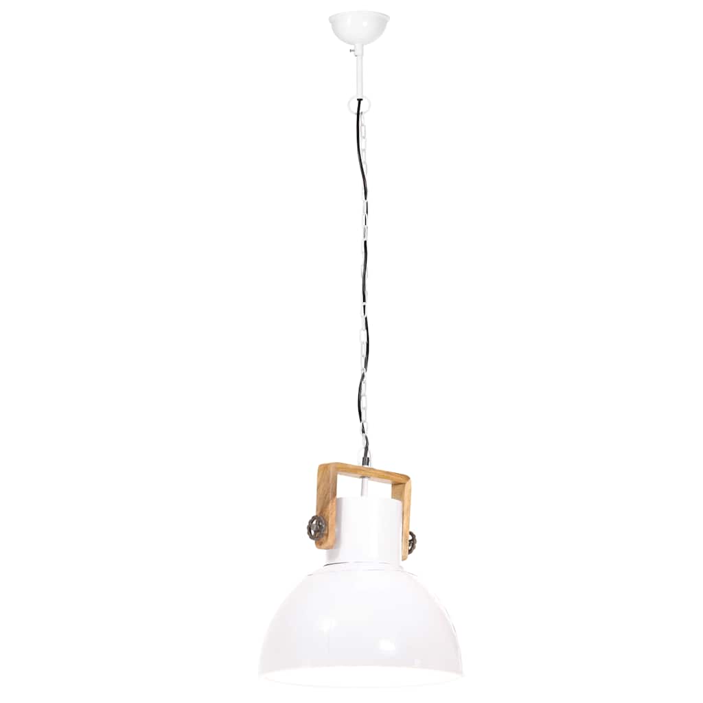 vidaXL Industrialna lampa wisząca, 25 W, biała, okrągła, 40 cm, E27