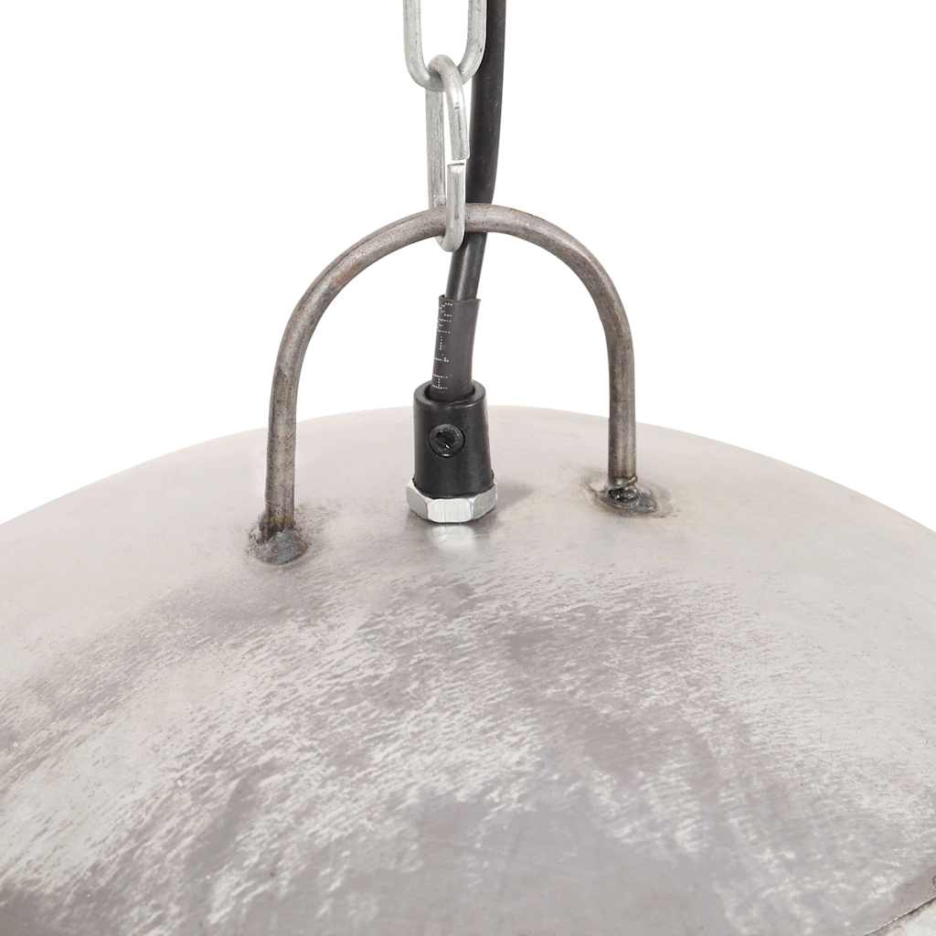vidaXL Industrialna lampa wisząca, 25 W, srebrna, okrągła, 41 cm, E27
