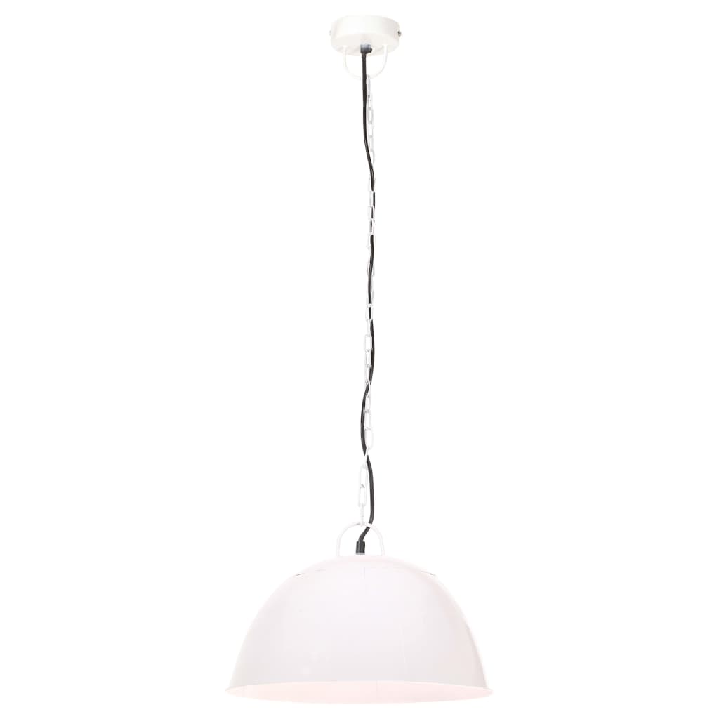 vidaXL Industrialna lampa wisząca, 25 W, biała, okrągła, 41 cm, E27