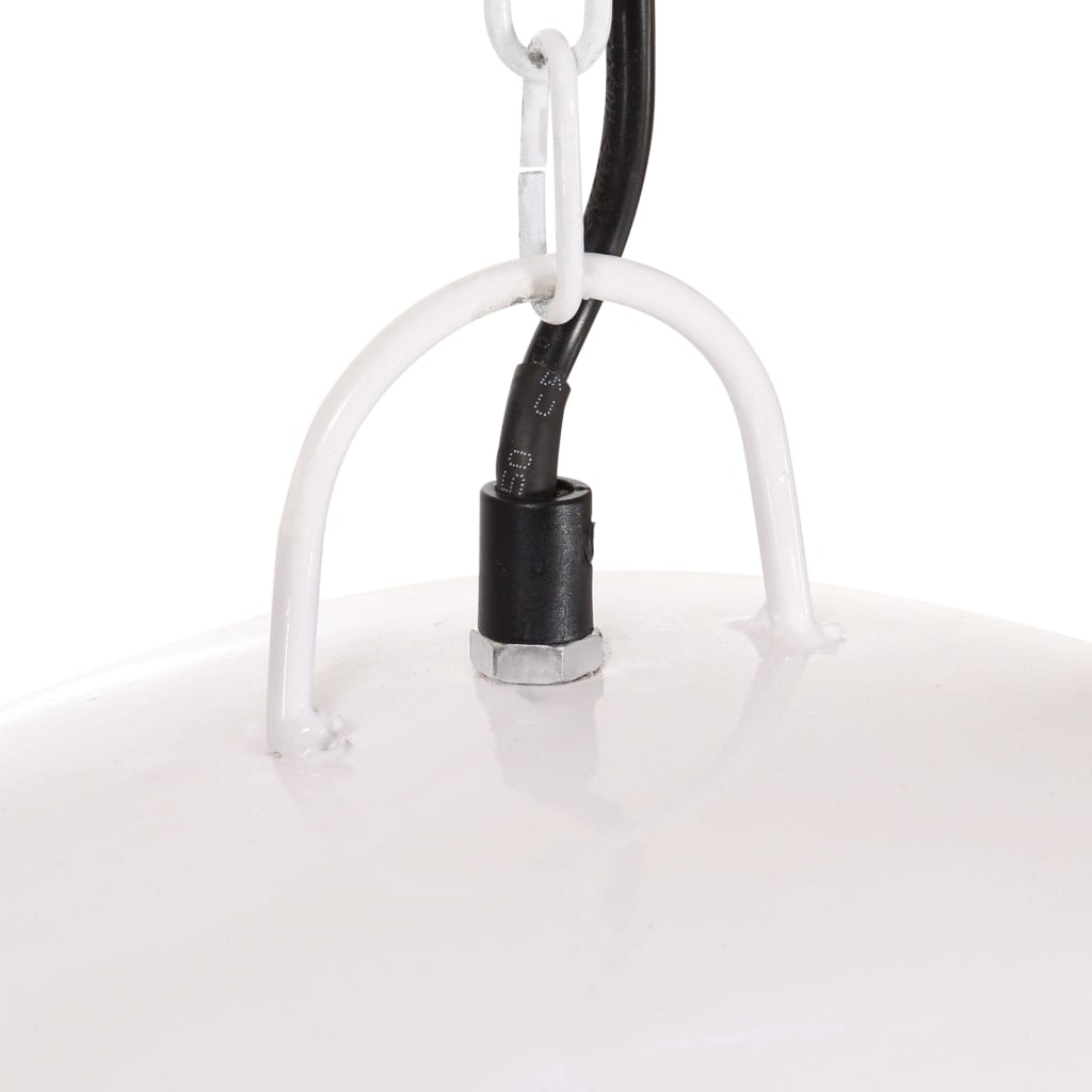 vidaXL Industrialna lampa wisząca, 25 W, biała, okrągła, 41 cm, E27