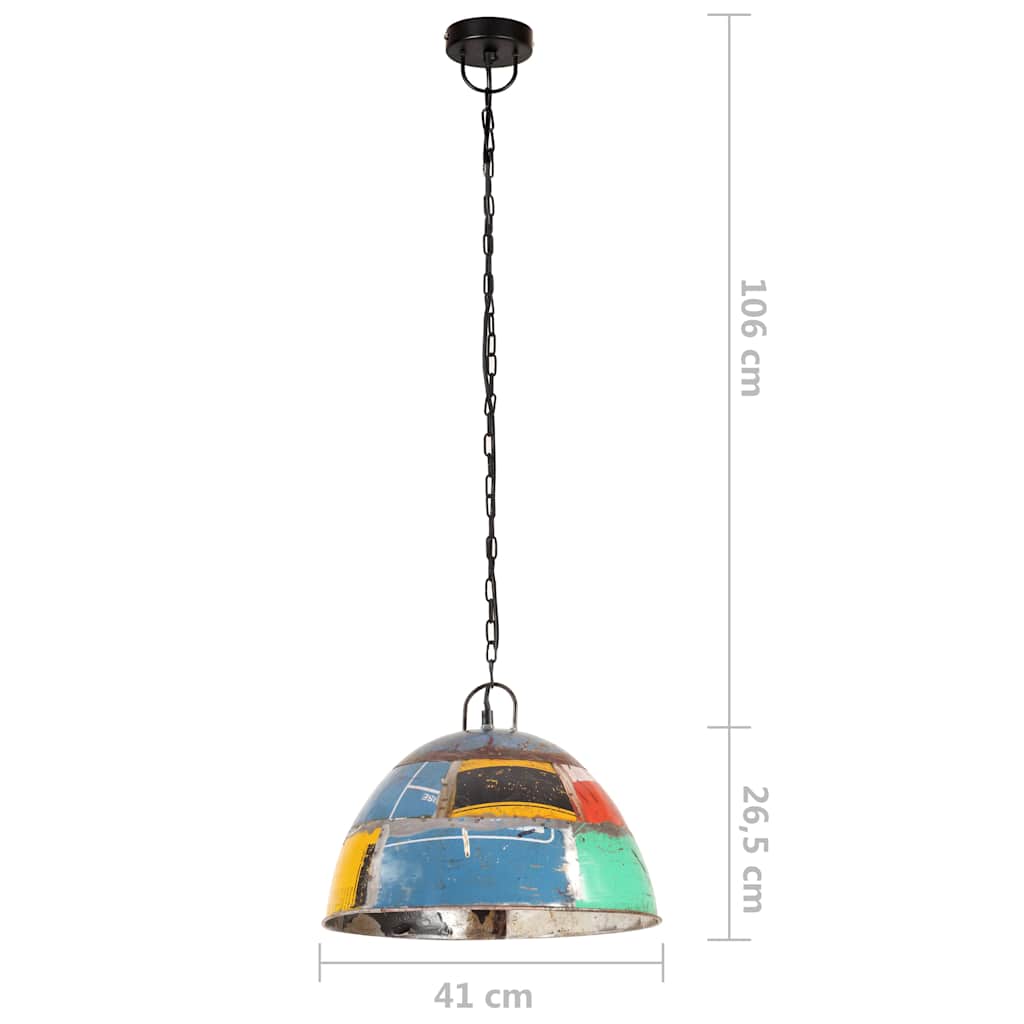 vidaXL Industrialna lampa wisząca, 25 W, kolorowa, okrągła, 41 cm, E27