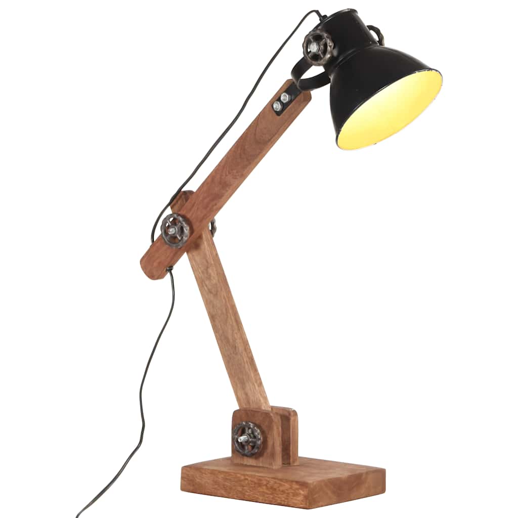 vidaXL Industrialna lampa stołowa, czarna, okrągła, 58x18x90 cm, E27