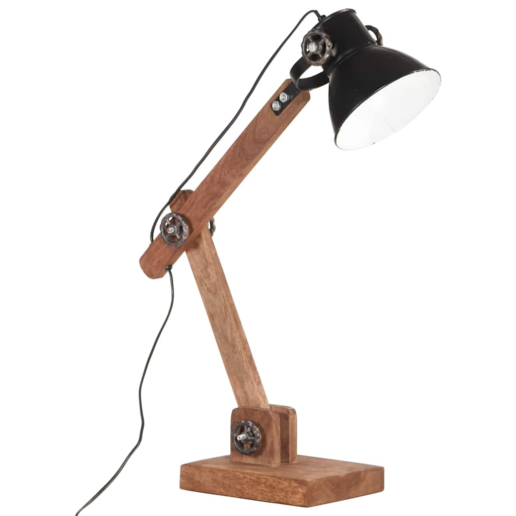 vidaXL Industrialna lampa stołowa, czarna, okrągła, 58x18x90 cm, E27