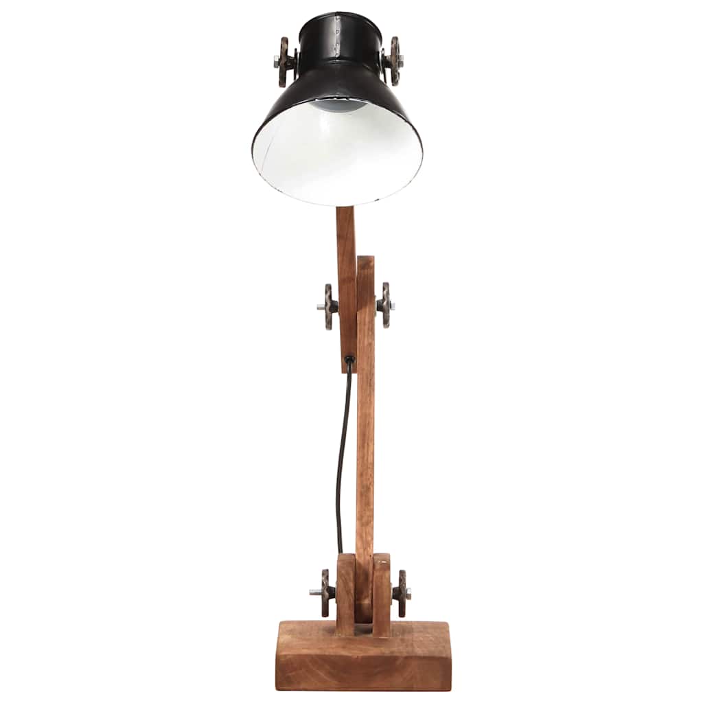 vidaXL Industrialna lampa stołowa, czarna, okrągła, 58x18x90 cm, E27