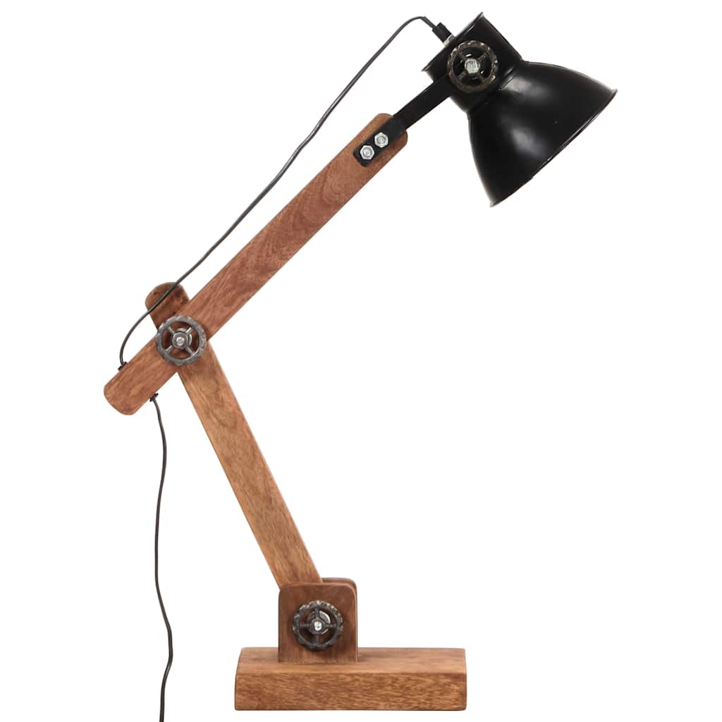 vidaXL Industrialna lampa stołowa, czarna, okrągła, 58x18x90 cm, E27