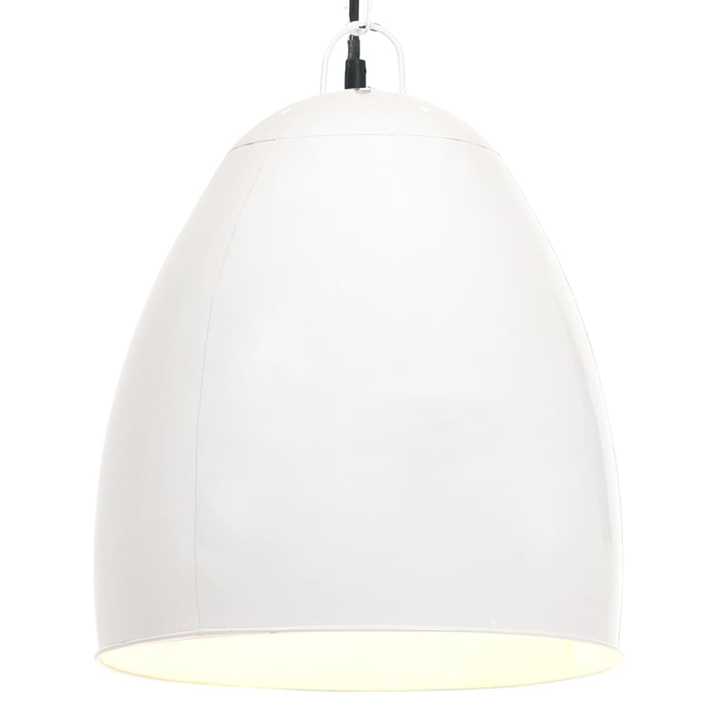 vidaXL Industrialna lampa wisząca, 25 W, biała, okrągła, 42 cm, E27