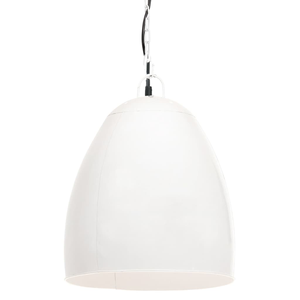 vidaXL Industrialna lampa wisząca, 25 W, biała, okrągła, 42 cm, E27
