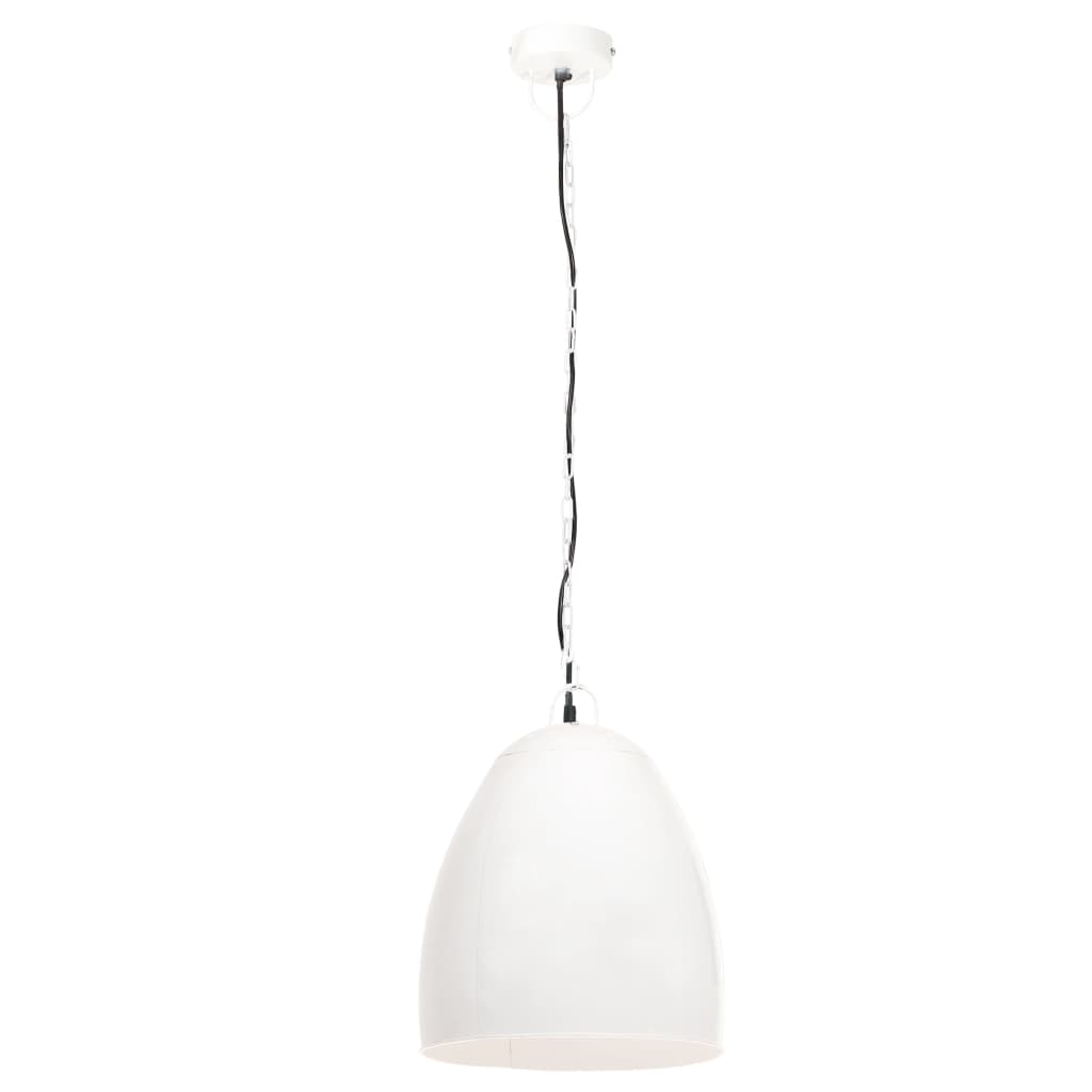 vidaXL Industrialna lampa wisząca, 25 W, biała, okrągła, 42 cm, E27