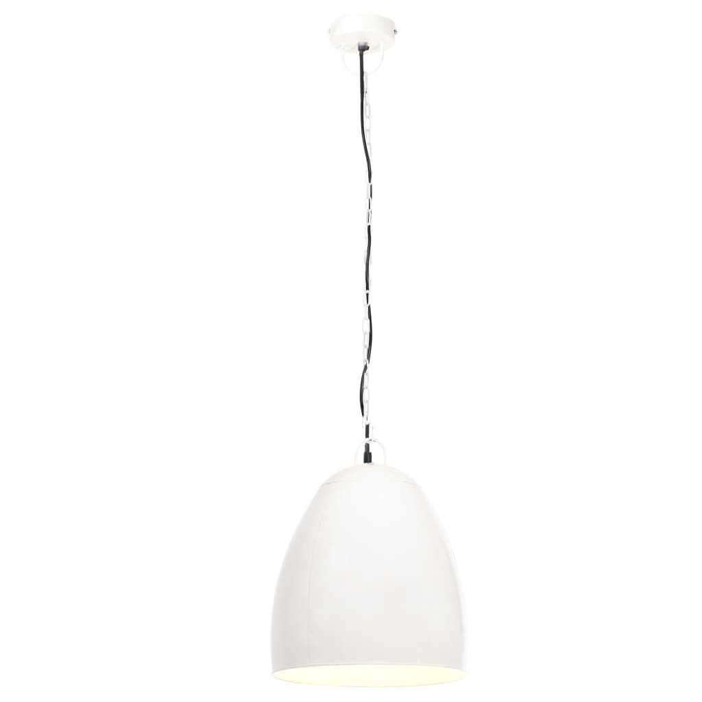 vidaXL Industrialna lampa wisząca, 25 W, biała, okrągła, 42 cm, E27