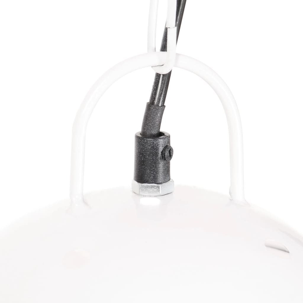 vidaXL Industrialna lampa wisząca, 25 W, biała, okrągła, 42 cm, E27