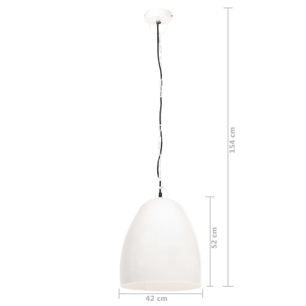 vidaXL Industrialna lampa wisząca, 25 W, biała, okrągła, 42 cm, E27