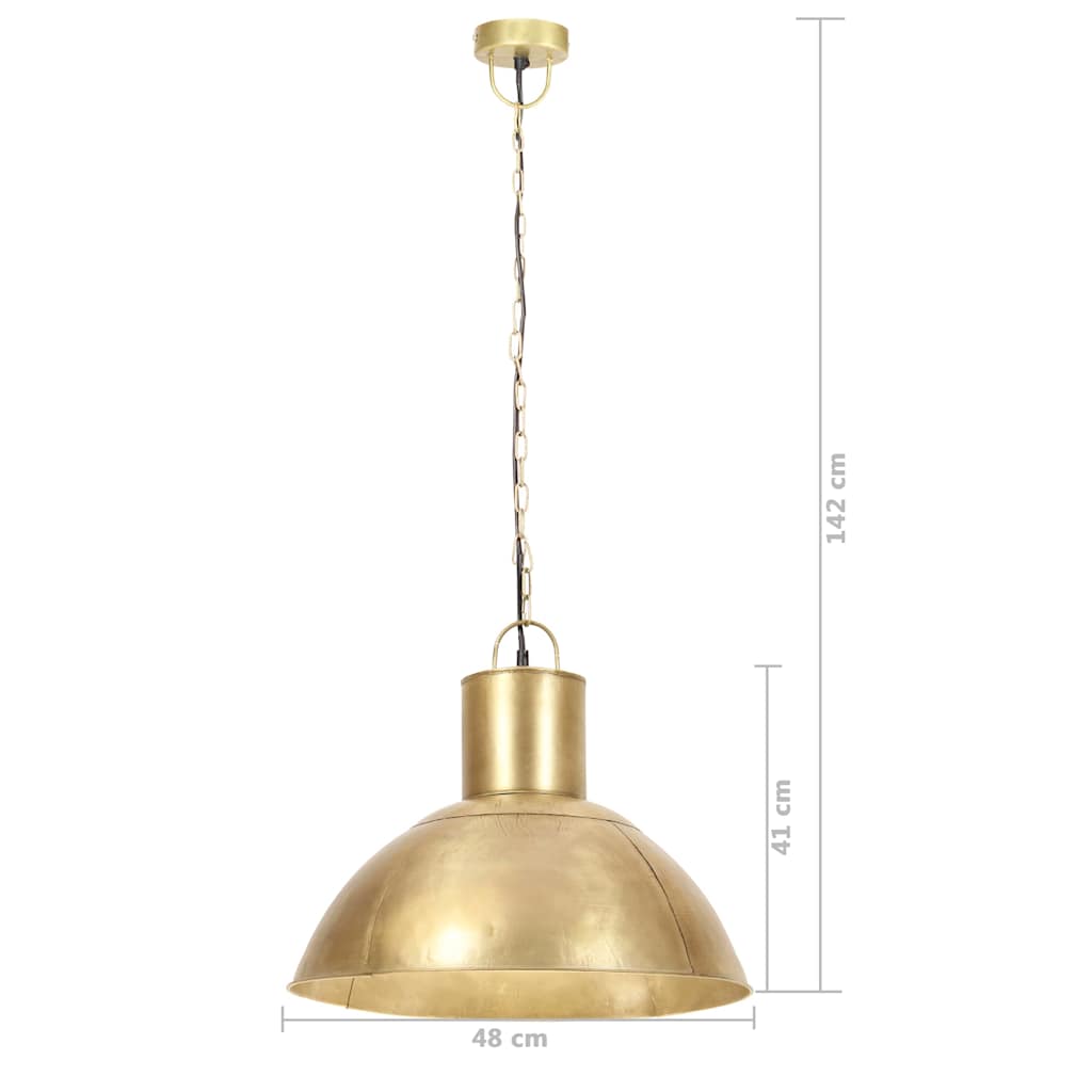 vidaXL Lampa wisząca, 25 W, kolor mosiądzu, okrągła, 48 cm, E27
