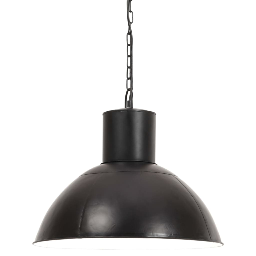 vidaXL Lampa wisząca, 25 W, czarna, okrągła, 48 cm, E27