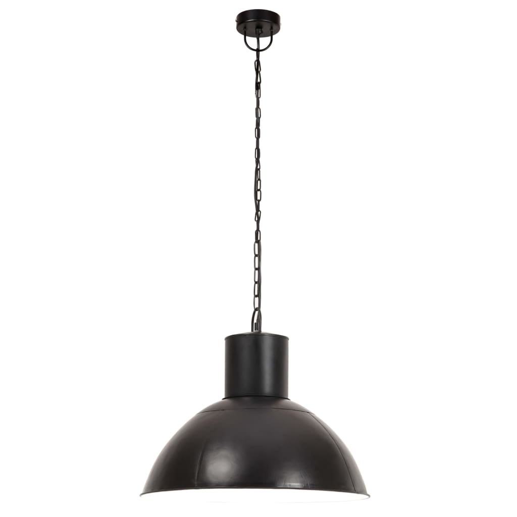 vidaXL Lampa wisząca, 25 W, czarna, okrągła, 48 cm, E27