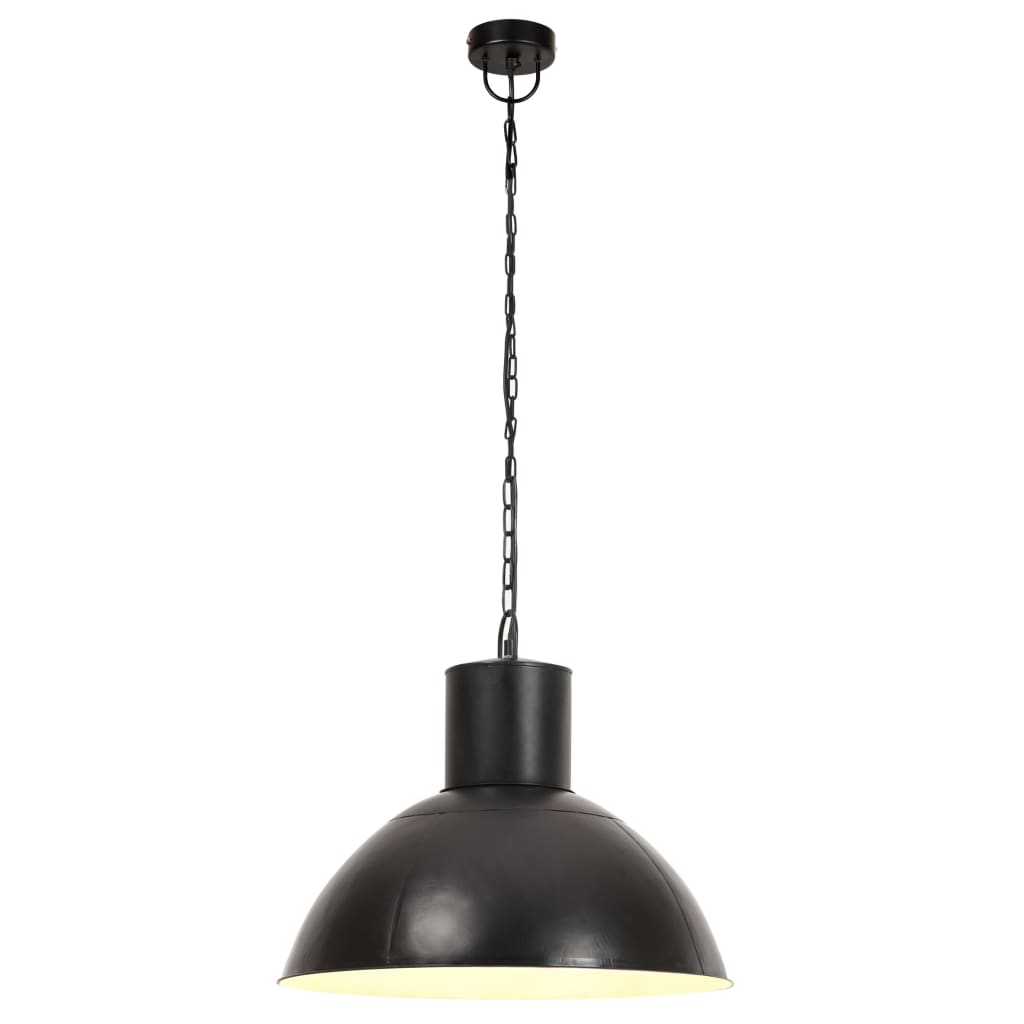 vidaXL Lampa wisząca, 25 W, czarna, okrągła, 48 cm, E27