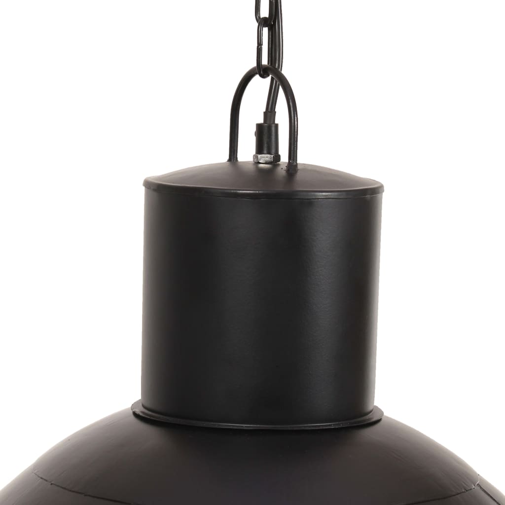 vidaXL Lampa wisząca, 25 W, czarna, okrągła, 48 cm, E27