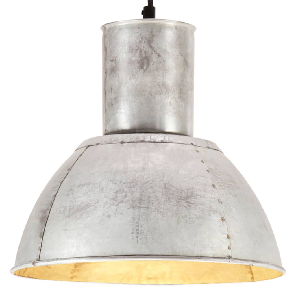 vidaXL Lampa wisząca, 25 W, kolor srebra, okrągła, 28,5 cm, E27