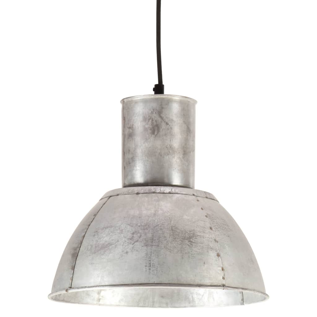 vidaXL Lampa wisząca, 25 W, kolor srebra, okrągła, 28,5 cm, E27