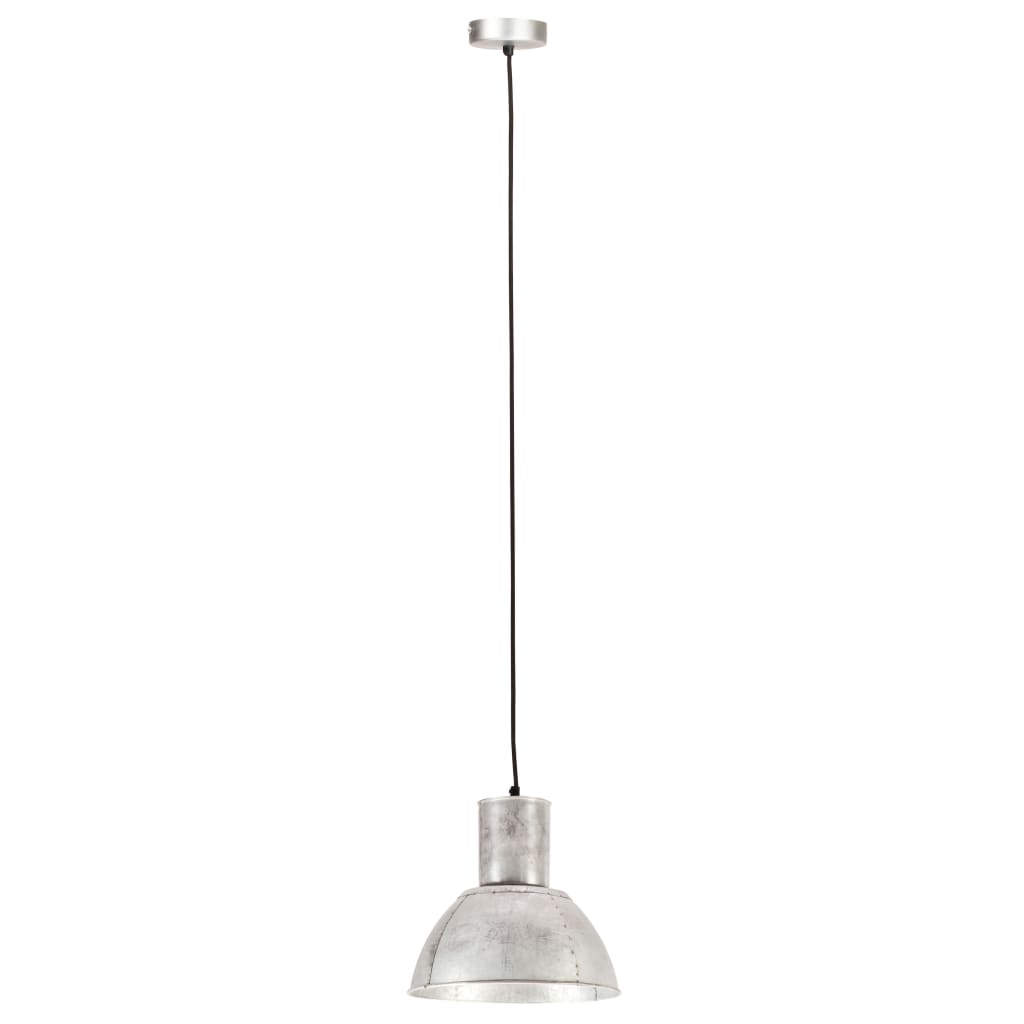 vidaXL Lampa wisząca, 25 W, kolor srebra, okrągła, 28,5 cm, E27