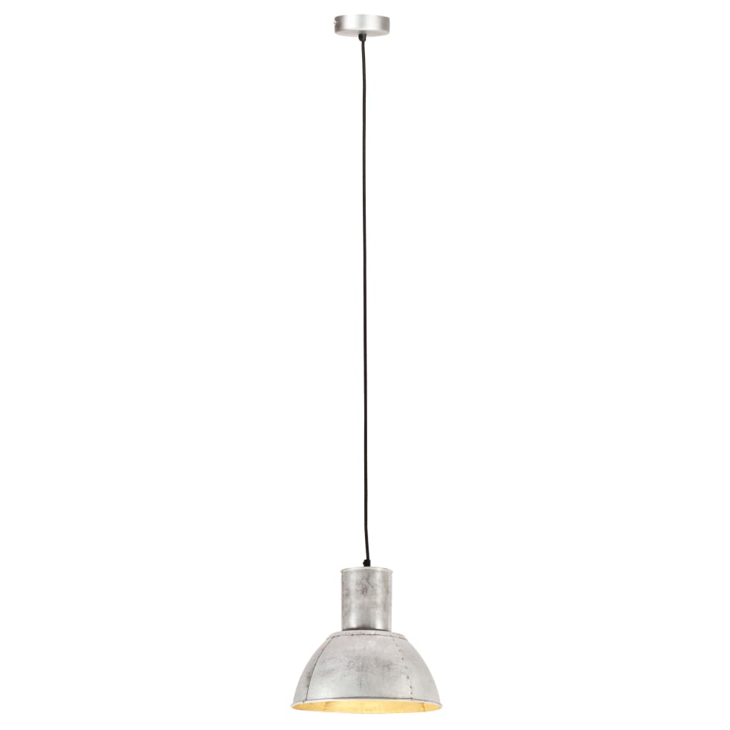 vidaXL Lampa wisząca, 25 W, kolor srebra, okrągła, 28,5 cm, E27