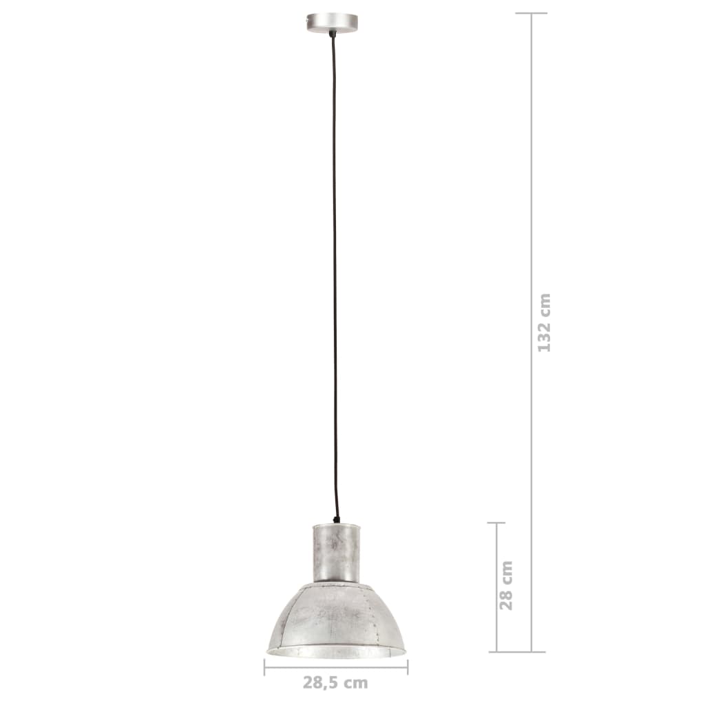 vidaXL Lampa wisząca, 25 W, kolor srebra, okrągła, 28,5 cm, E27