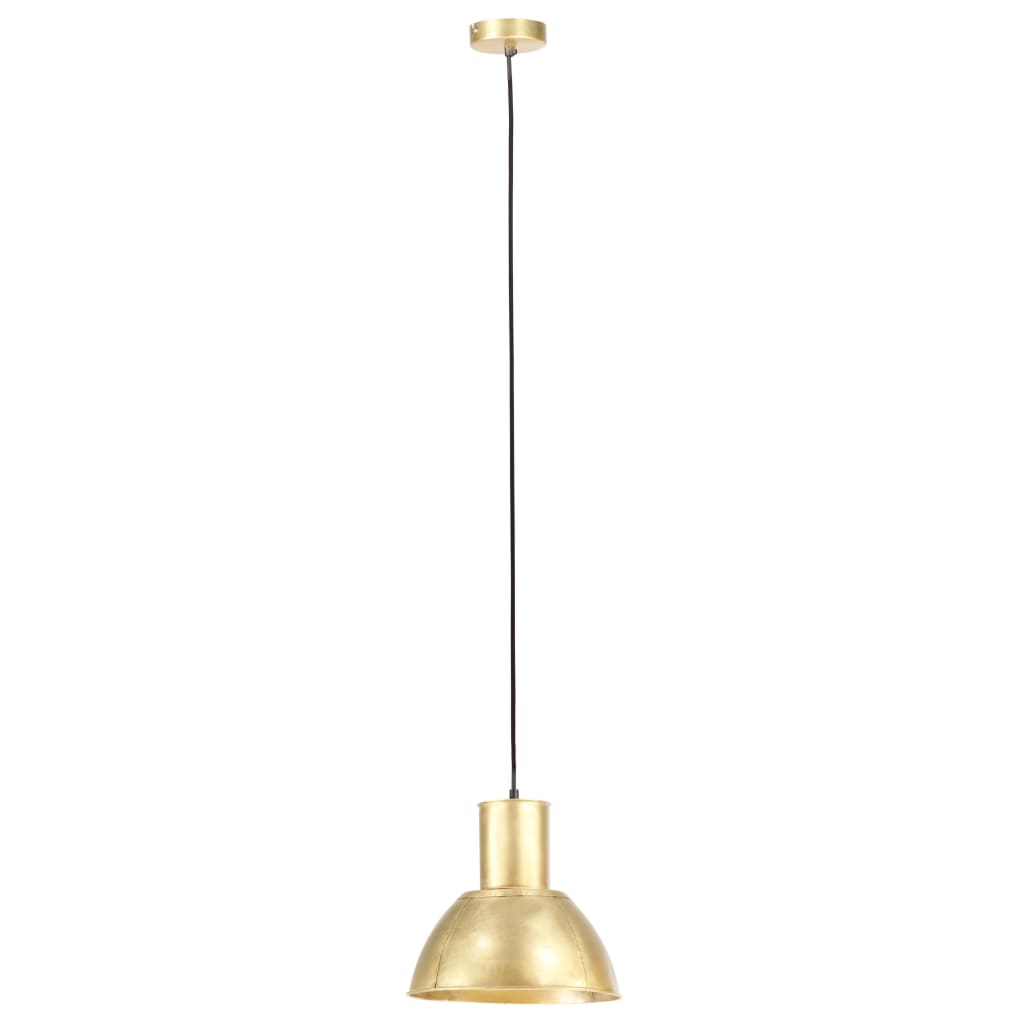 vidaXL Lampa wisząca, 25 W, kolor mosiądzu, okrągła, 28,5 cm, E27