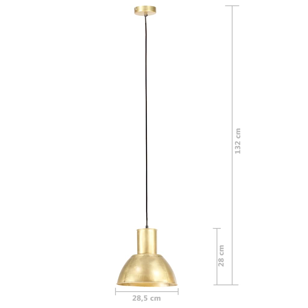 vidaXL Lampa wisząca, 25 W, kolor mosiądzu, okrągła, 28,5 cm, E27