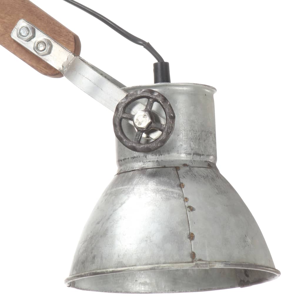 vidaXL Lampa ścienna w industrialnym stylu, srebrna, okrągła, E27
