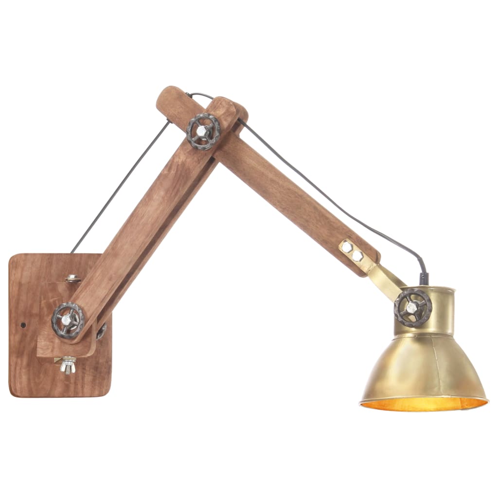 vidaXL Lampa ścienna w industrialnym stylu, mosiężna, okrągła, E27