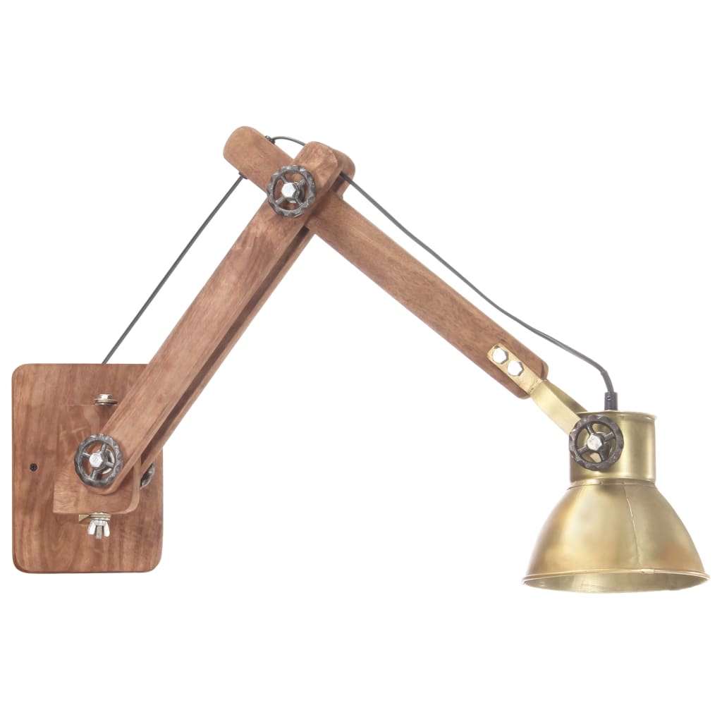 vidaXL Lampa ścienna w industrialnym stylu, mosiężna, okrągła, E27