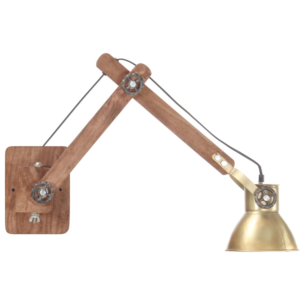 vidaXL Lampa ścienna w industrialnym stylu, mosiężna, okrągła, E27