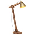 vidaXL Lampa podłogowa, kolor mosiądzu, E27, lite drewno mango