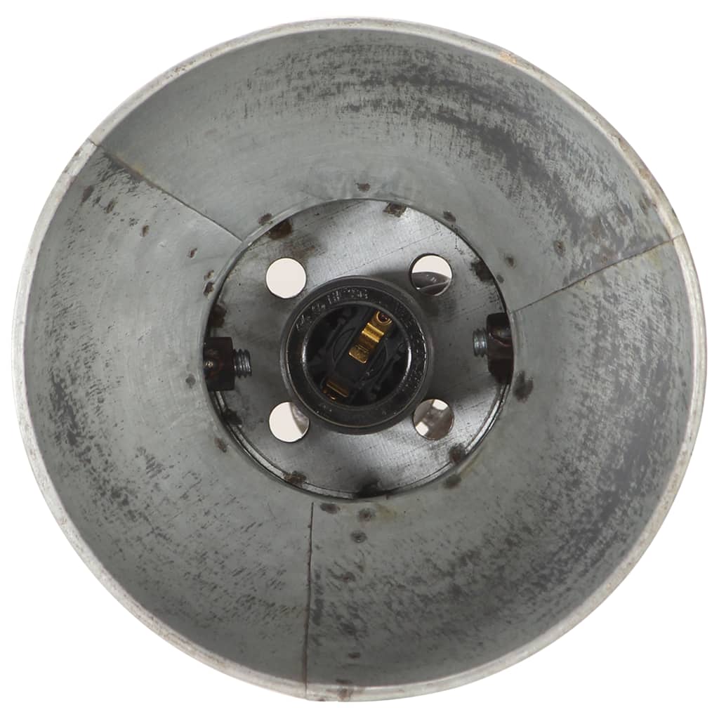 vidaXL Lampa podłogowa z 2 kloszami, srebrna, E27, żeliwo