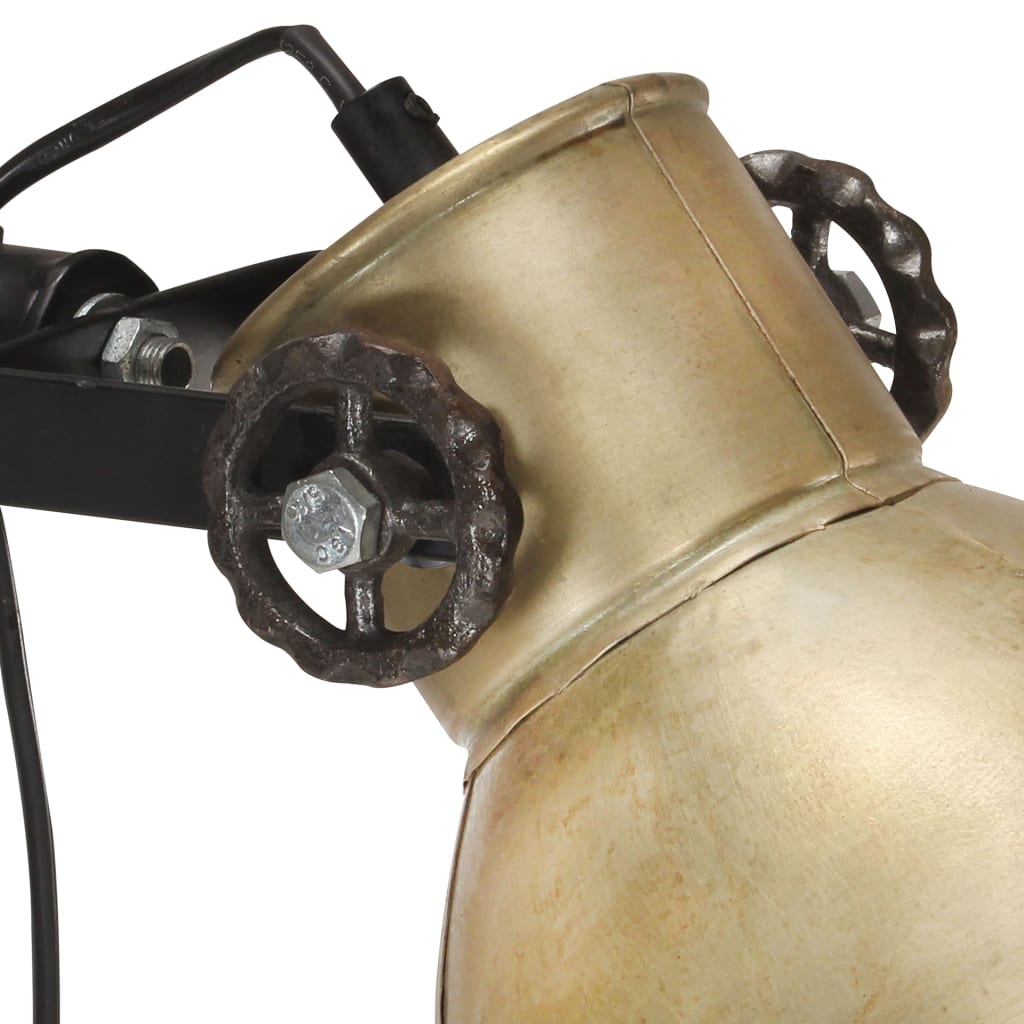 vidaXL Lampa podłogowa z 2 kloszami, mosiądz, E27, żeliwo