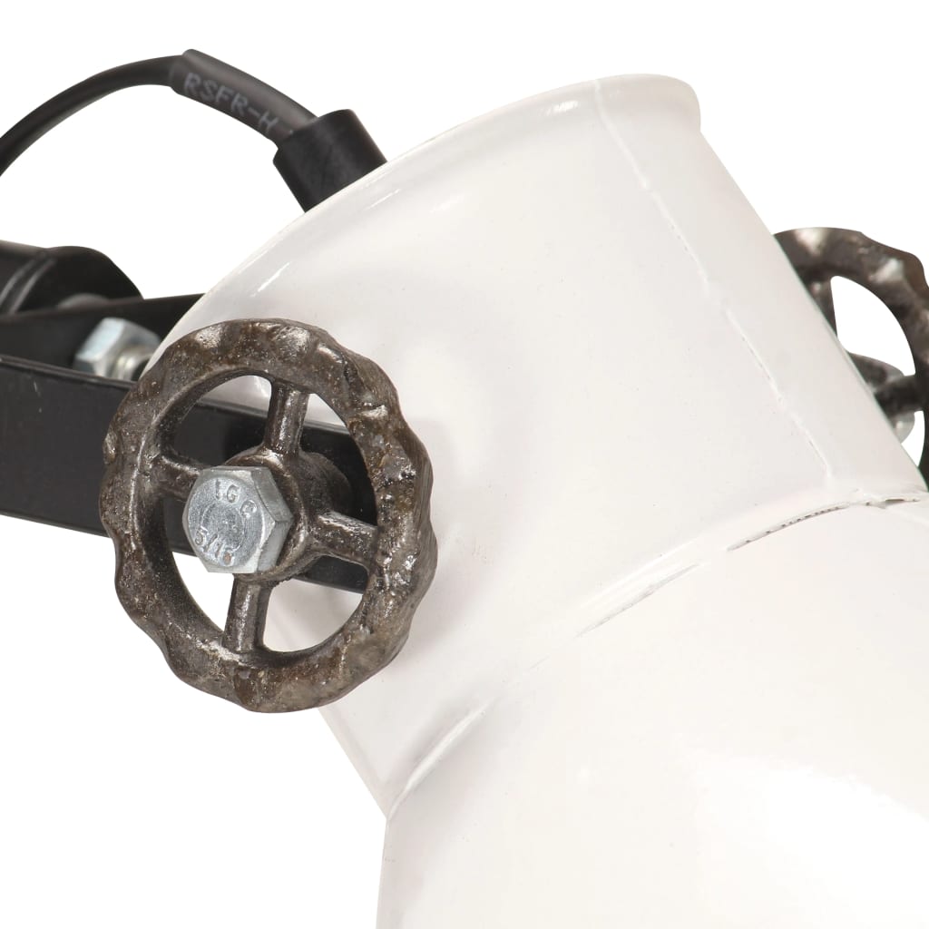 vidaXL Lampa podłogowa z 2 kloszami, biała, E27, żeliwo