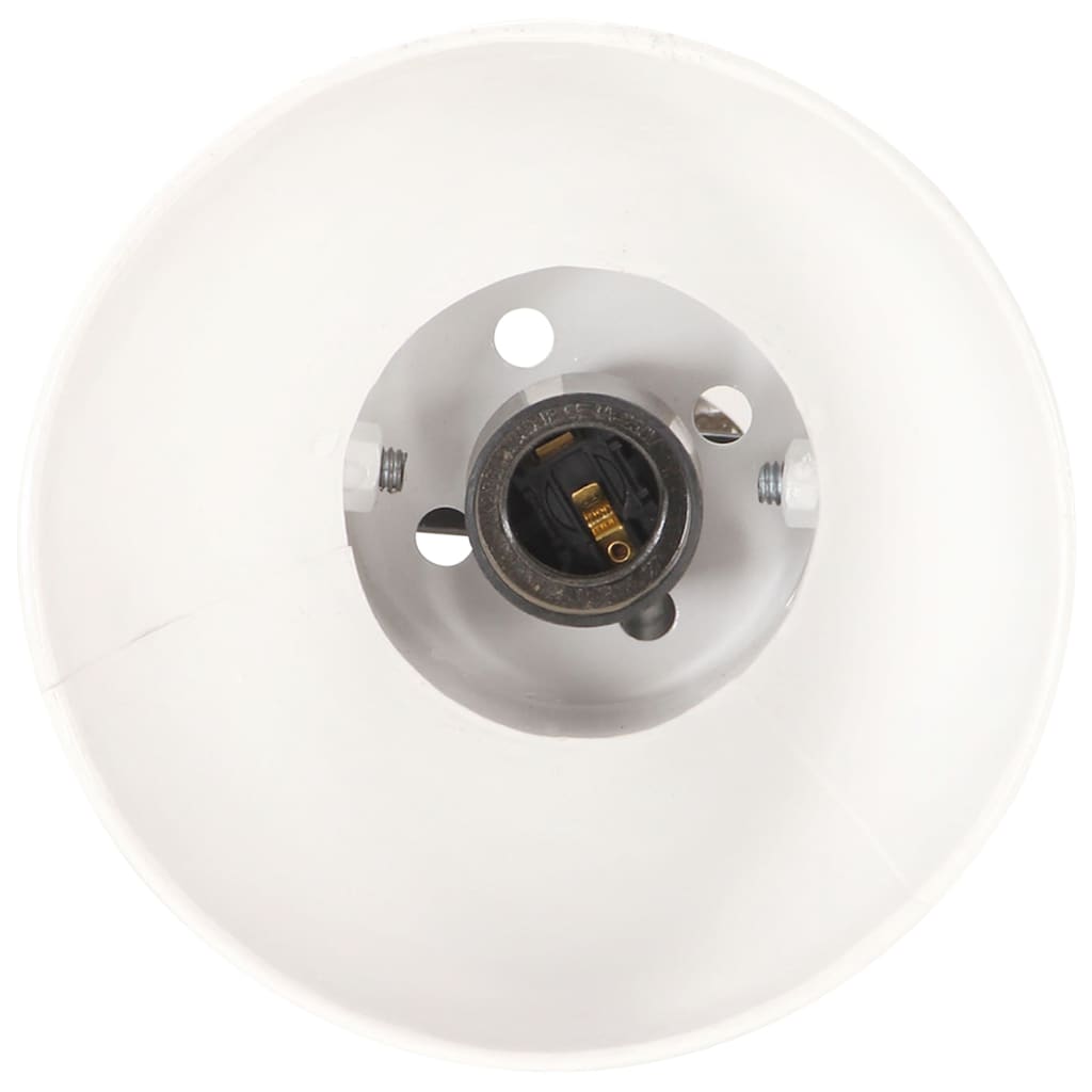 vidaXL Lampa podłogowa z 2 kloszami, biała, E27, żeliwo