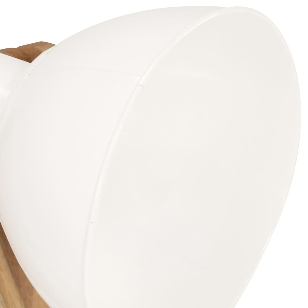 vidaXL Lampy podłogowe, 3 szt., białe, E27, lite drewno mango