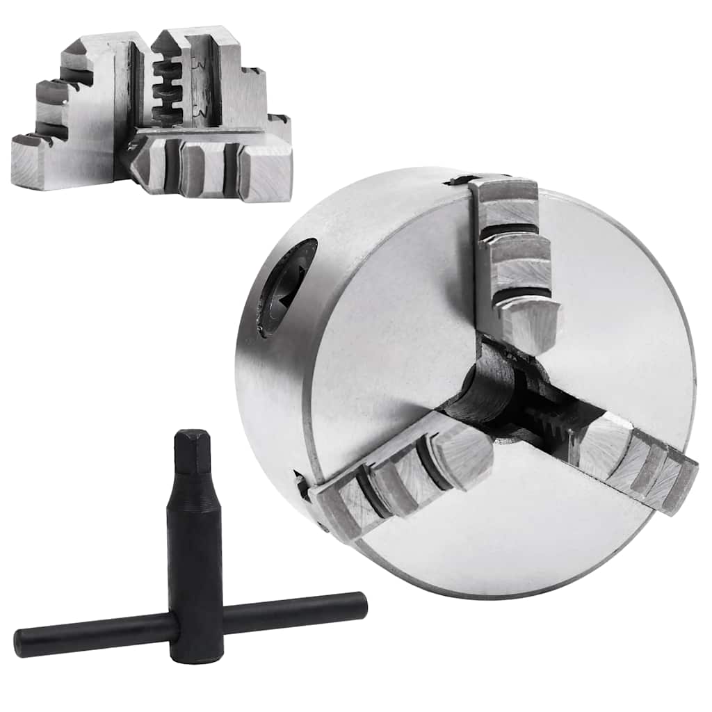 vidaXL Samocentrujący uchwyt tokarski, 3 szczęki, 80 mm, stal K11 80