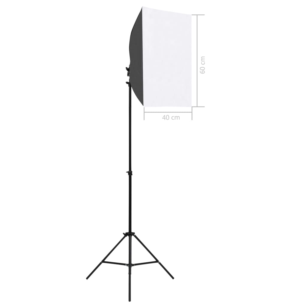 vidaXL Fotograficzny zestaw studyjny z lampami softbox i tłem