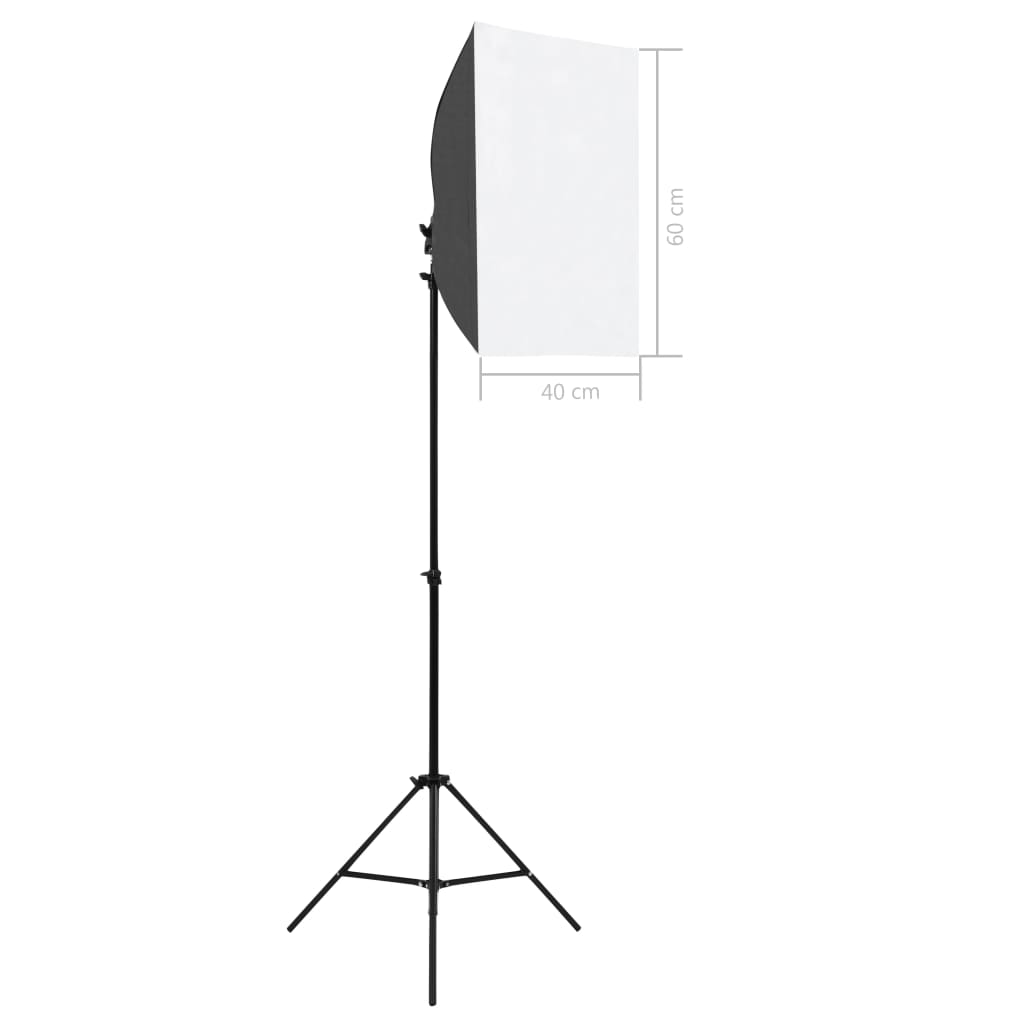 vidaXL Fotograficzny zestaw studyjny z lampami softbox i tłem