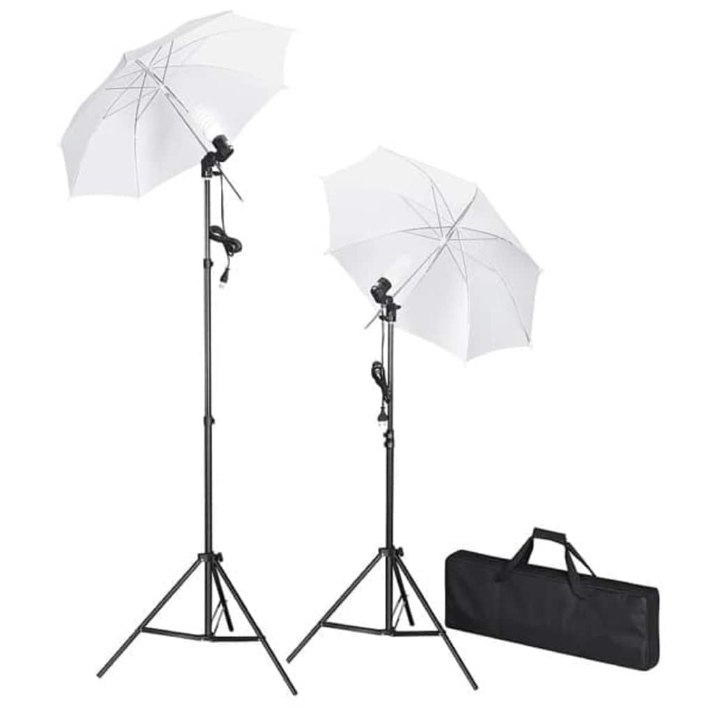 vidaXL Fotograficzny zestaw studyjny z tłem, lampami i parasolkami