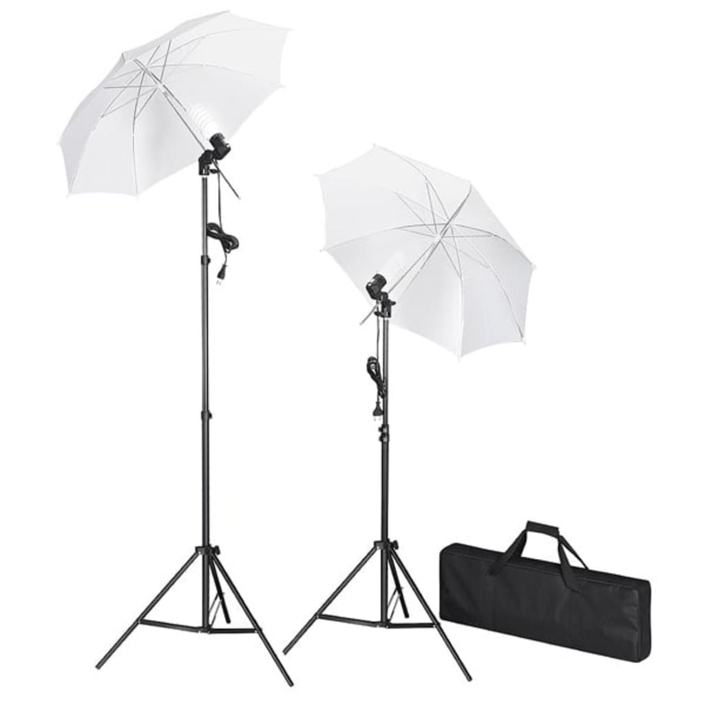 vidaXL Fotograficzny zestaw studyjny z tłem, lampami i parasolkami