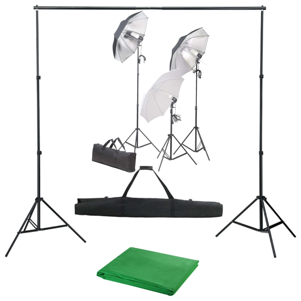 vidaXL Fotograficzny zestaw studyjny z lampami i tłem