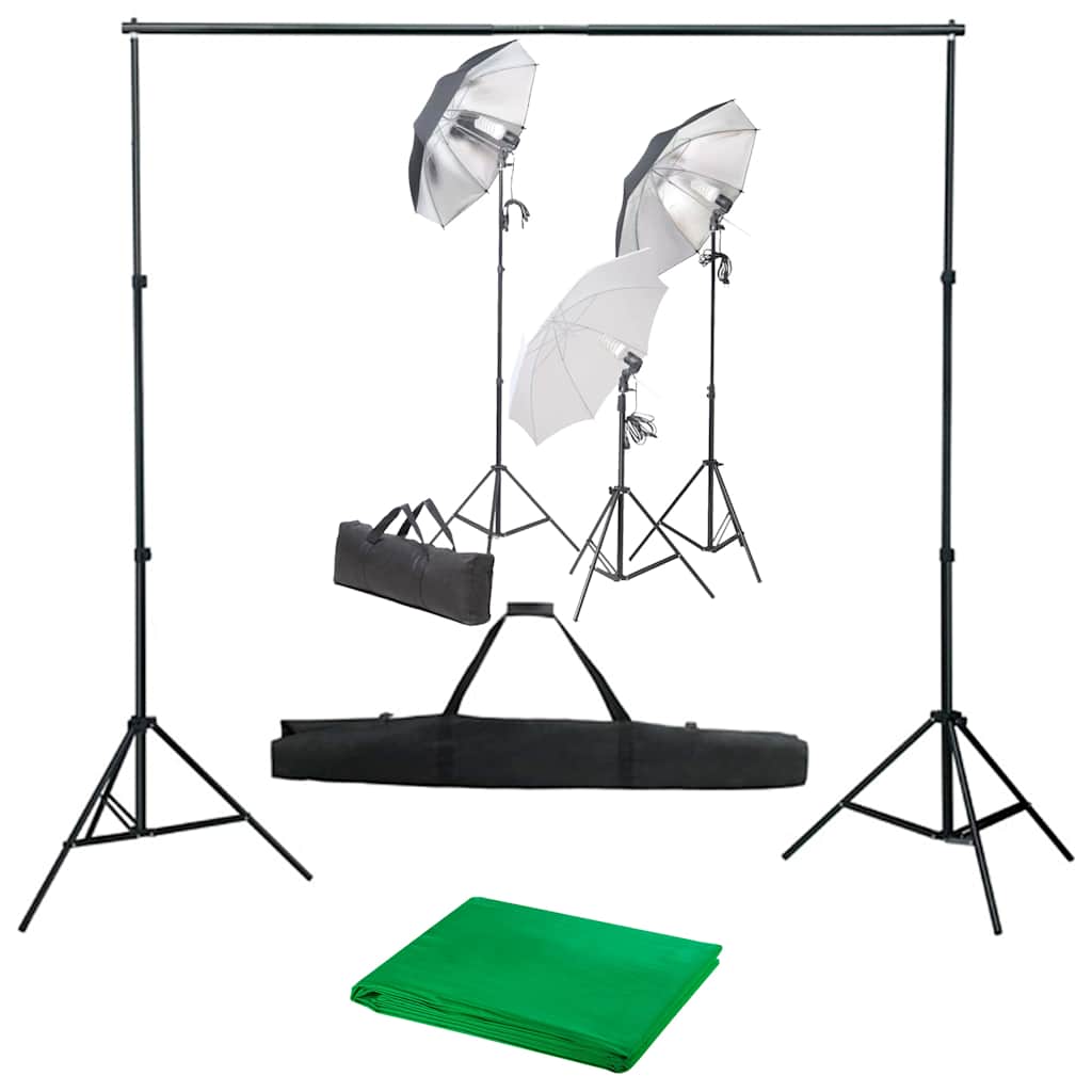 vidaXL Fotograficzny zestaw studyjny z lampami i tłem