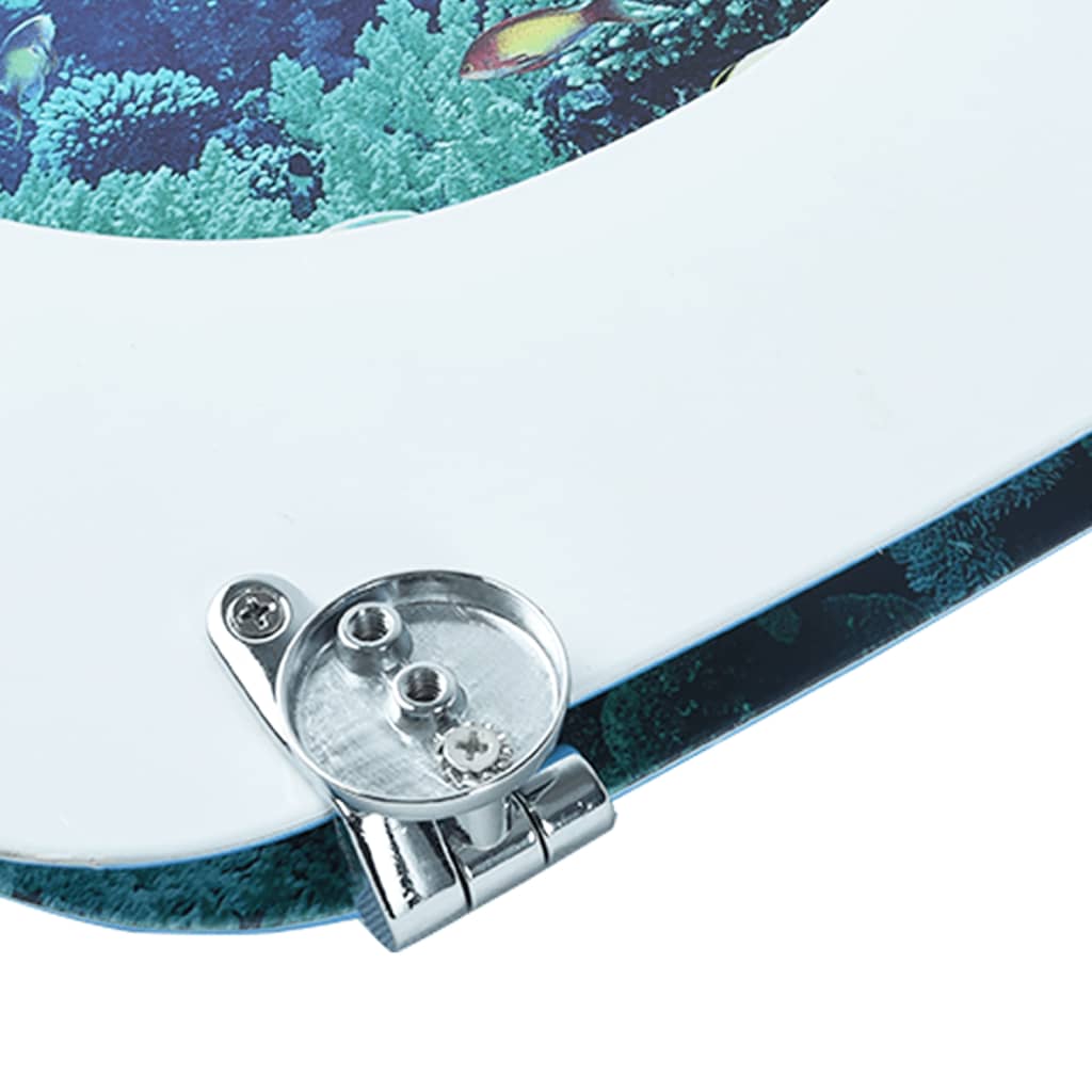 vidaXL Deska klozetowa z klapą, MDF, motyw głębokiego morza