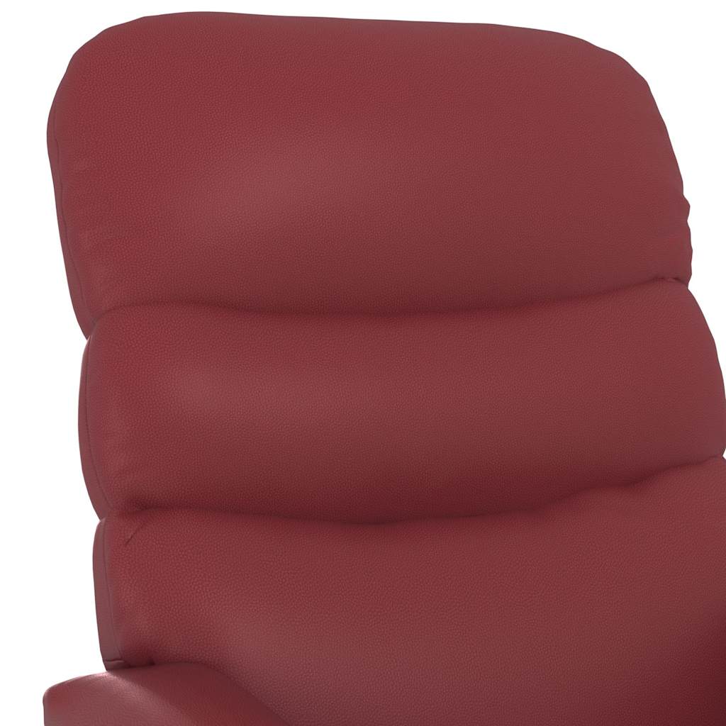 vidaXL Fotel ułatwiający wstawanie, winna czerwień, sztuczna skóra