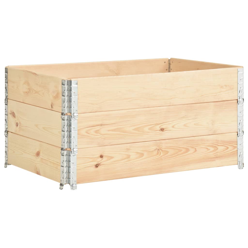 vidaXL Podniesione grządki, 3 szt., 80x120 cm, lite drewno sosnowe